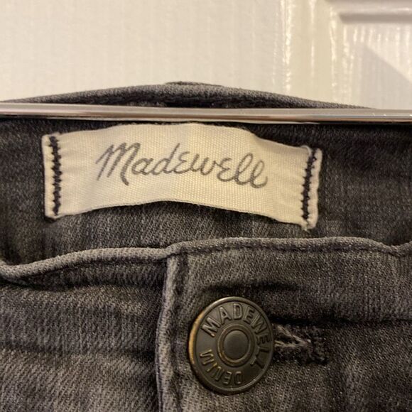 Madewell Black 9” High Rise Skinny Jeans Distressed Destroyed Size 27T - Picture 7 of 14